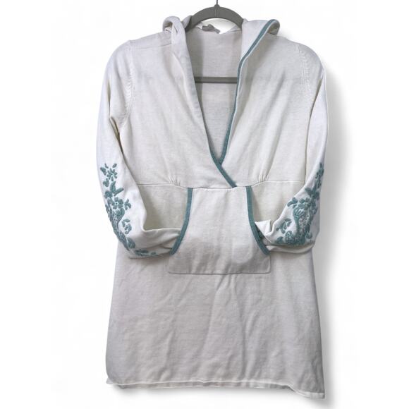 Athleta Sweaters - VINTAGE ATHLETA Y2K | M | Hoodie Knit Sweater Embroidered Pullover Tunic